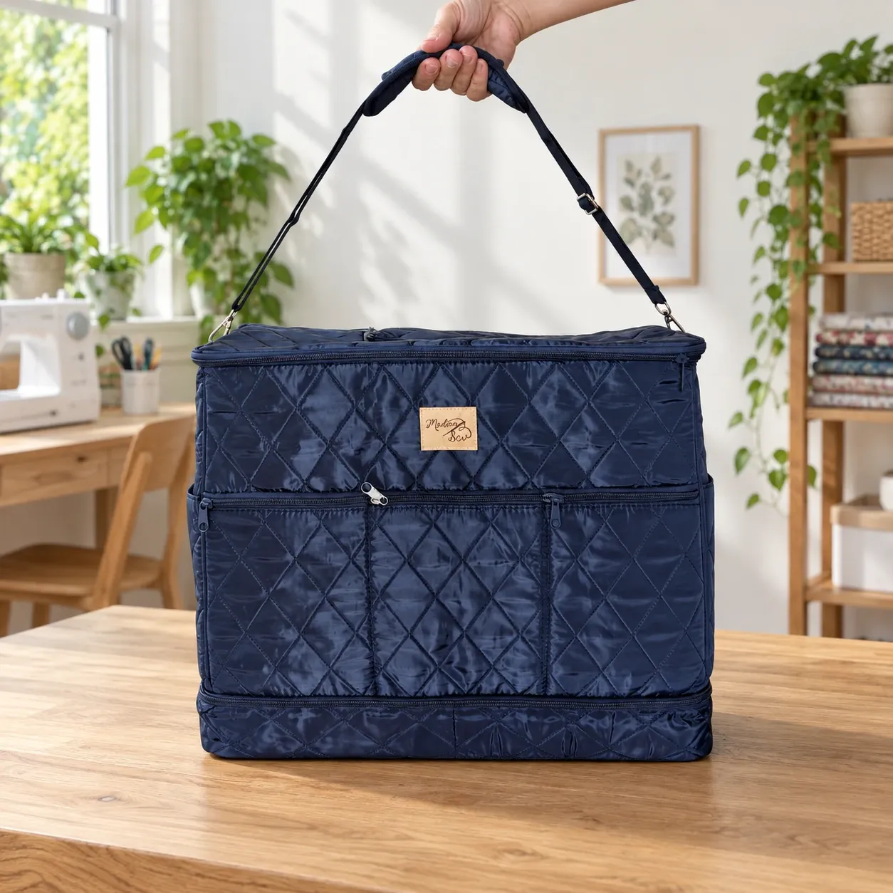 Agnes Sewing Machine Bag · Navy Blue